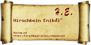 Hirschbein Enikő névjegykártya